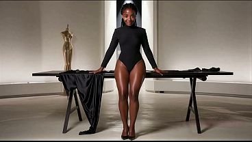 Ebony Zuri Strips Down After Her Shoot In The Studio (ai-generated)